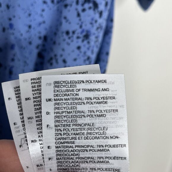 Adidas Jacquard Golf Polo Shirt Blue Mens M Splattered Performance Active - Picture 5 of 6